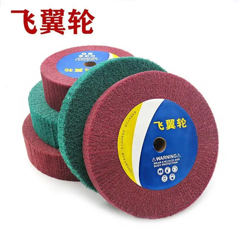 Imagem -03 - Scotch Brite Polishing Wheel Disco de Fibra de Nylon Non-woven Flap Brush Vermelho e Verde 25 mm 50 mm 100 mm 125 mm 150 mm 200 mm 250 mm 1pc