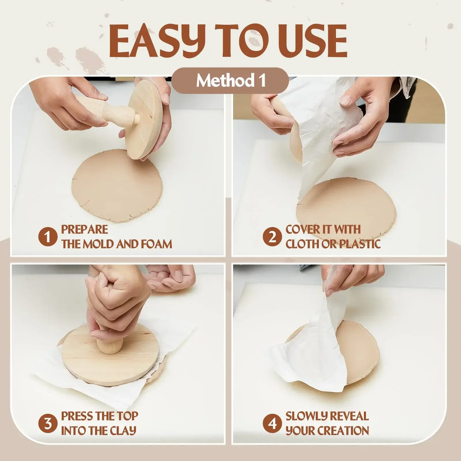 Pottery Molds 4.5\'\' /5.5\'\'/ 6.5\'\' Plaster Molds Wood Pottery Tools Ceramic Top Forms for DIY Bowls Plate Dish Slump Press