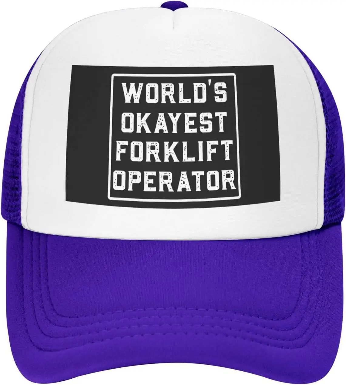World's Okayest Forklift Operator Trucker Hat Adjustable Mesh Snapback Cap for Men Women
