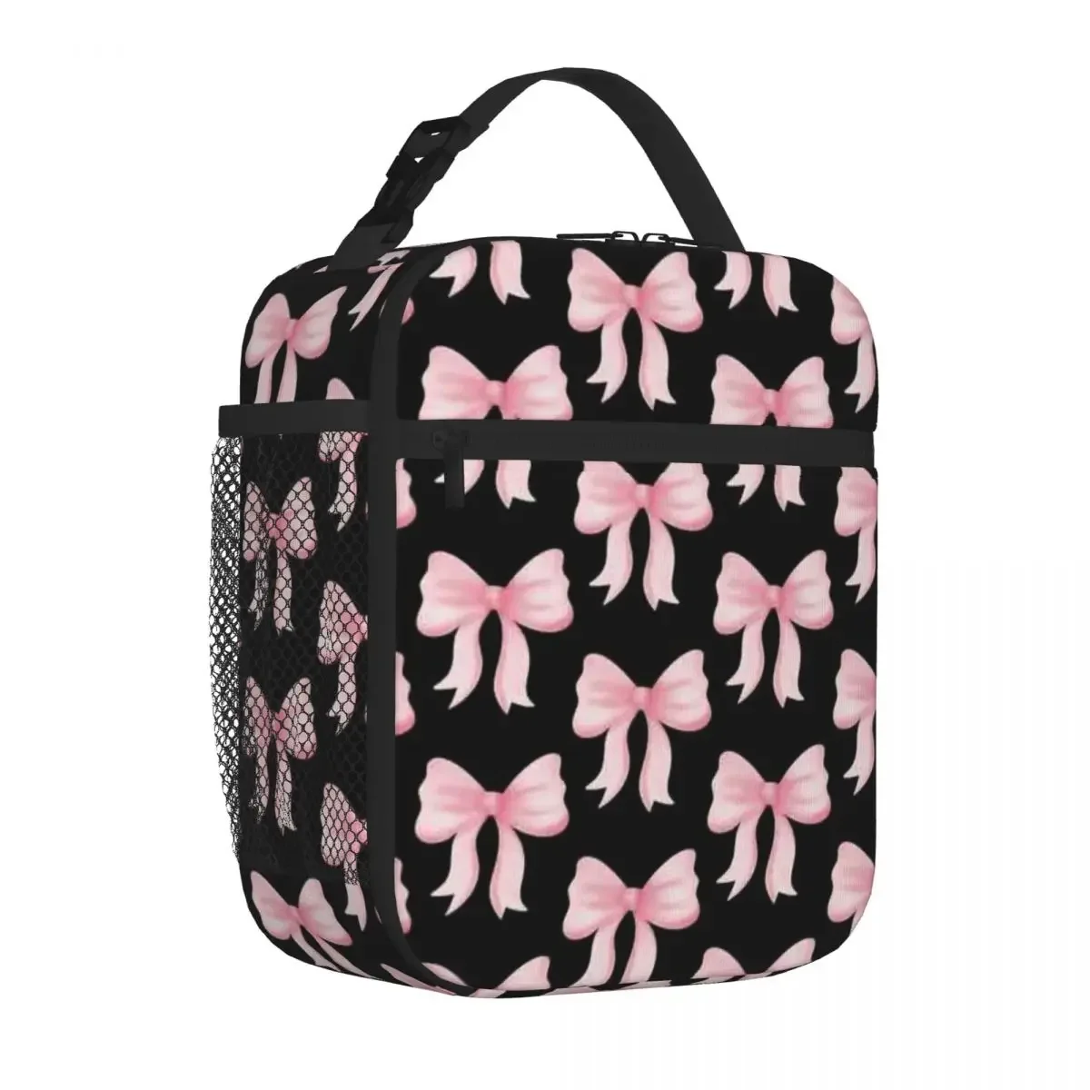 Bestselling Decorative Bow Ribbon Watercolor Student Lunch Bag Park Picnic Portable Lunch Bag