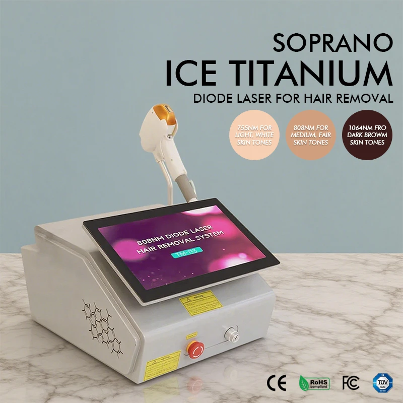 

3 in 1 Diode Laser for Permanent Hair Removal 755 808 1064 Ice Cooling Painless Professional Laser Epilator Beauty Salon Device