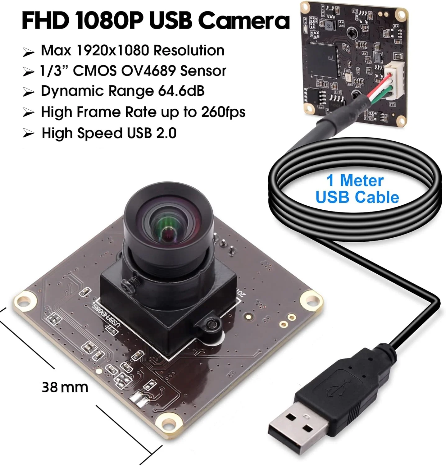 SVPRO 260fps/120fps/60fps High Speed USB Camera Module 2MP 1080P OV4689 CMOS Mini Camera for Industrial Inspection
