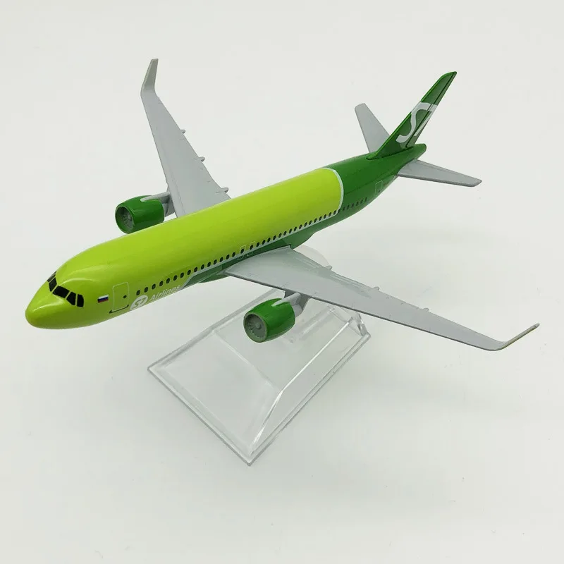 Scale 1:400 320 Metal Airplane Replica 16cm  Russia Siberia S7 A320 Airbus Aircraft Die-Cast Model Children's Gift Room Decorat