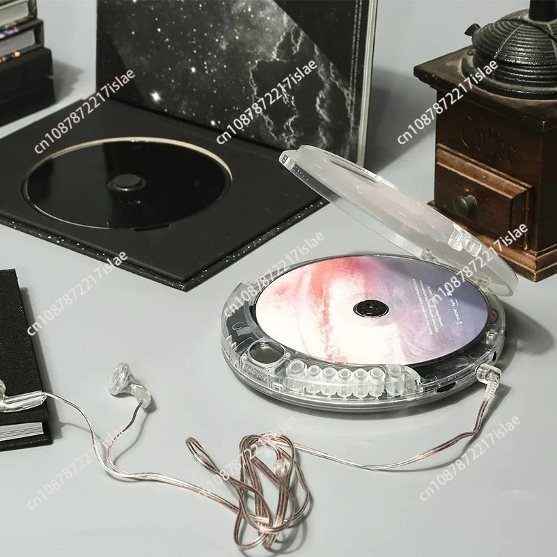 

Portable Transparent CD Walkman, Built-in External Speaker, Comes with Headphones & USB Cable