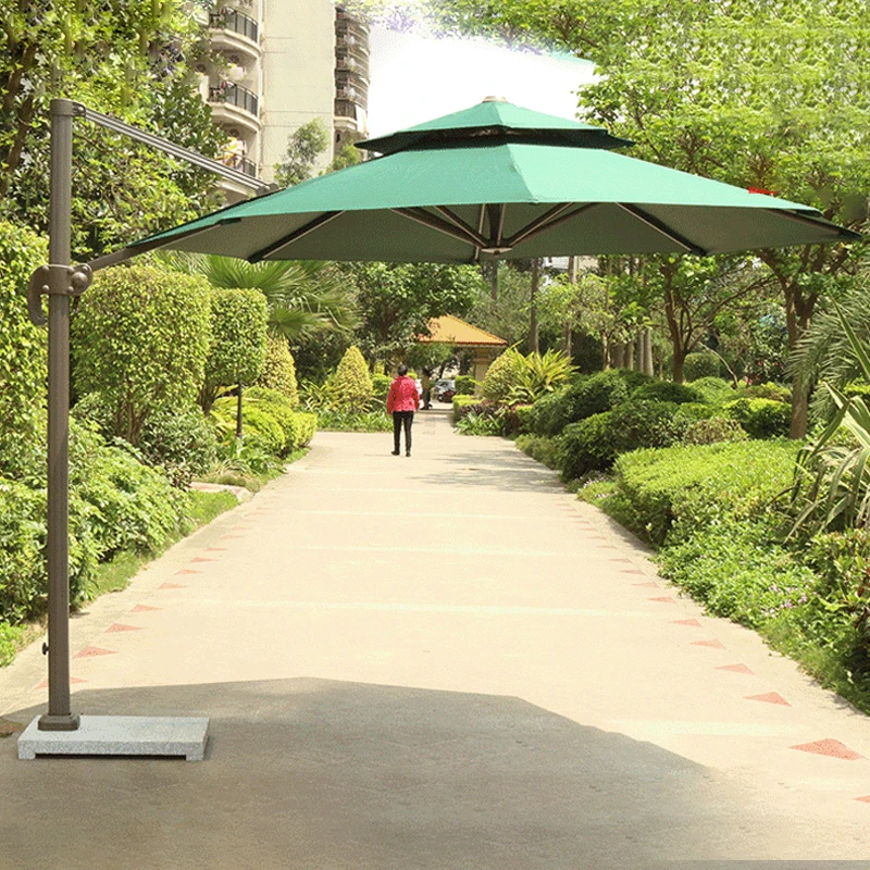 

FEAMONT Custom Large Garden Patio Outdoor Double Parasols Double Roman Beach Umbrella Cantilever Garden Umbrella Outdoor