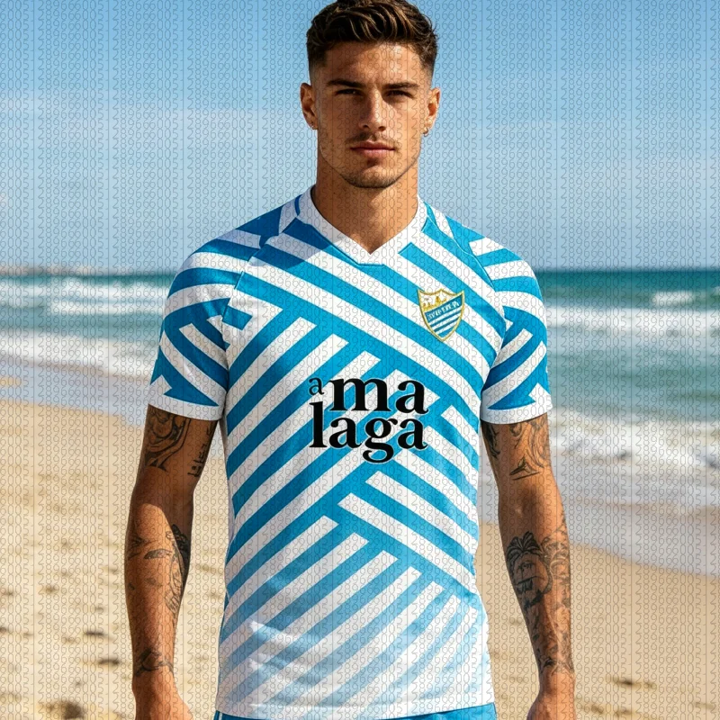 camisa-de-futebol-classica-malaga-2026-nova-colecao-verao-manga-curta-3d-respiravel-para-criancas-e-mulheres-treino-esportivo-secagem-rapida