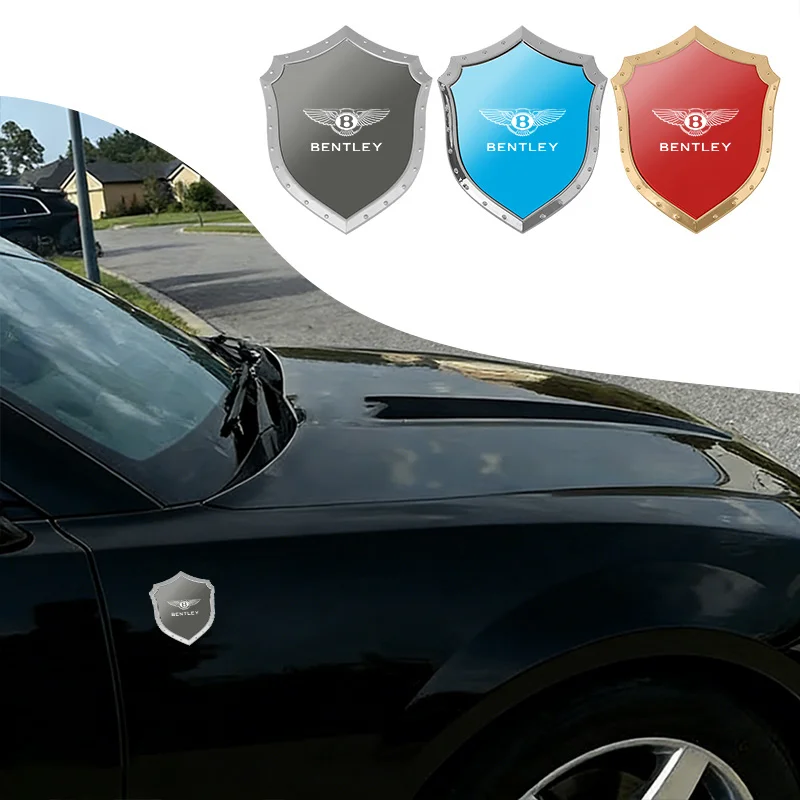 Long-Lasting Shield Metal Logo Sticker, Weather-Resistant Decal For Bentley Continental GT MULLINER Bentayga Flying HurtlingSpur