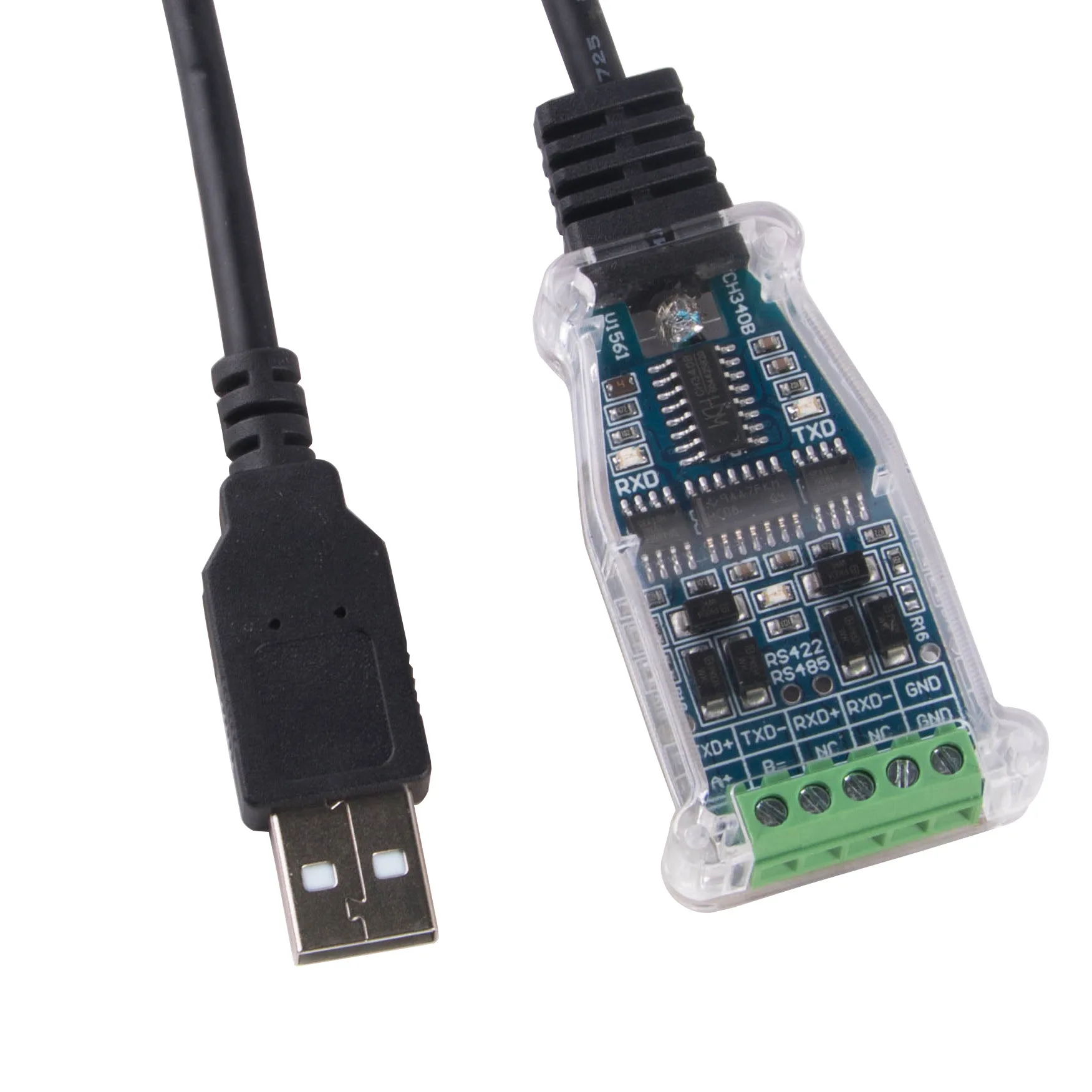 Чип CH340 USB-RS485 Модуль последовательного порта RS422 Коммуникационный кабель USB-кабель управления
