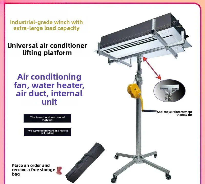 For Air Conditioner Installation Lifter Inner Unit Air Duct Lift Hanging Cabinet Electric Lifting Support Frame with Hand