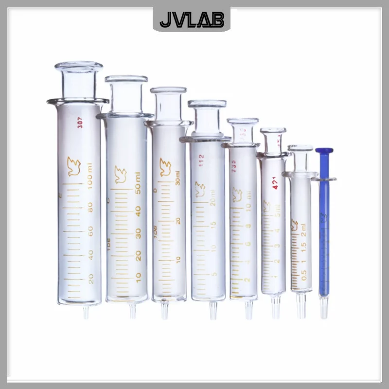 Glass Syringes Glass Sample Extractor Lab Glassware Glass Injector 1ml/5ml/10ml/20ml/30ml/50ml/100ml/120ml Standard Caliber 4mm