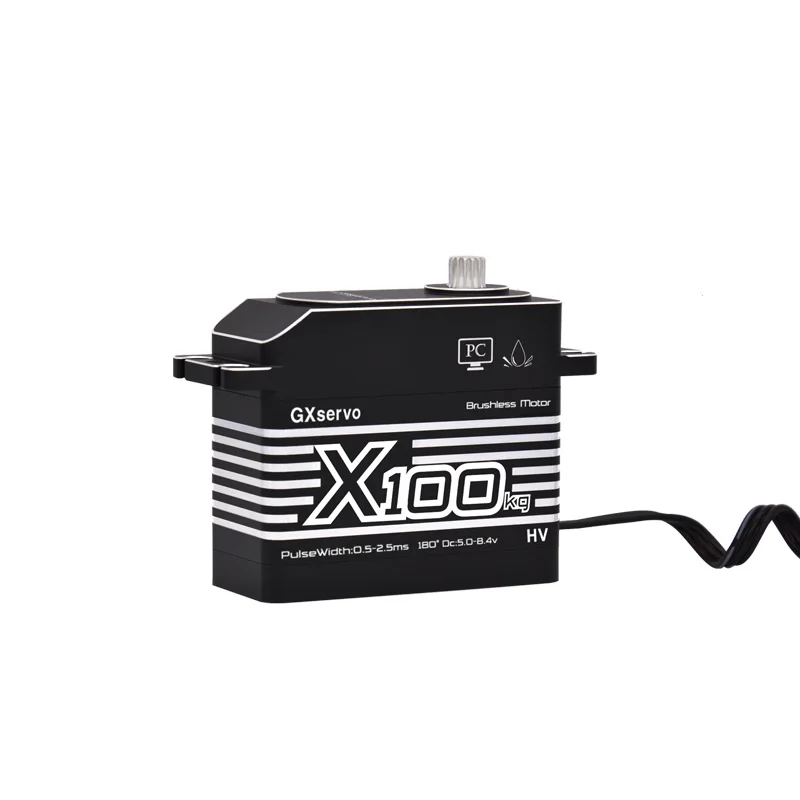 GXservo 100KG Large Torque High Voltage Aluminium Shell Metal Gear Brushless Waterproof 1/5 Scale Giant Servo for Large Models