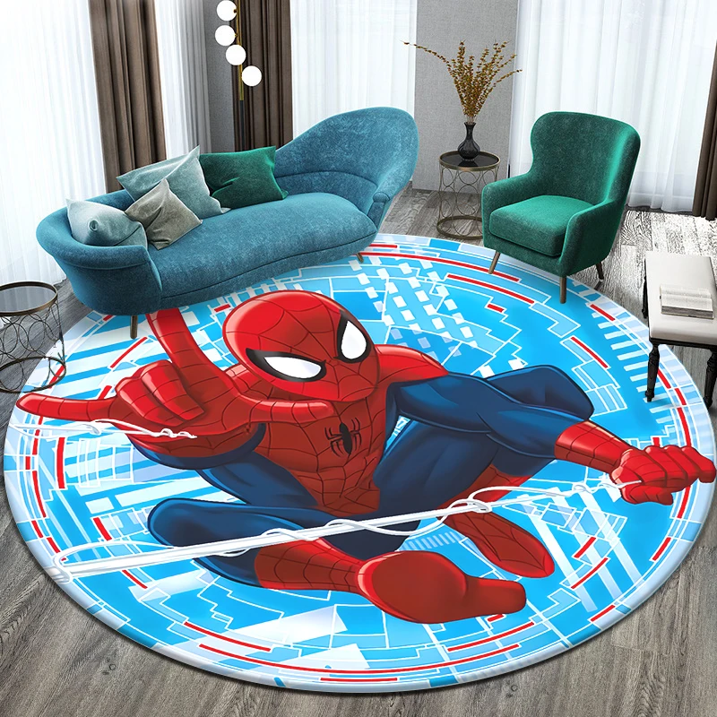 Spider-Man Printed Pattern Circular Carpet,Bedroom decor Rug.Use non-slip floor in living room,Kitchen,Door,Toilet,Camping Mat.