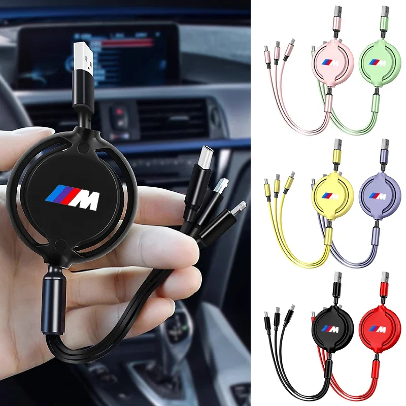 

Car Badge Data Cable Scalable 3 In 1 Phone Charger For BMW M F10 F07 E90 E60 F30 E89 E85 E91 E92 X1 X3 X4 X5 X6 1 3 5 7 Series