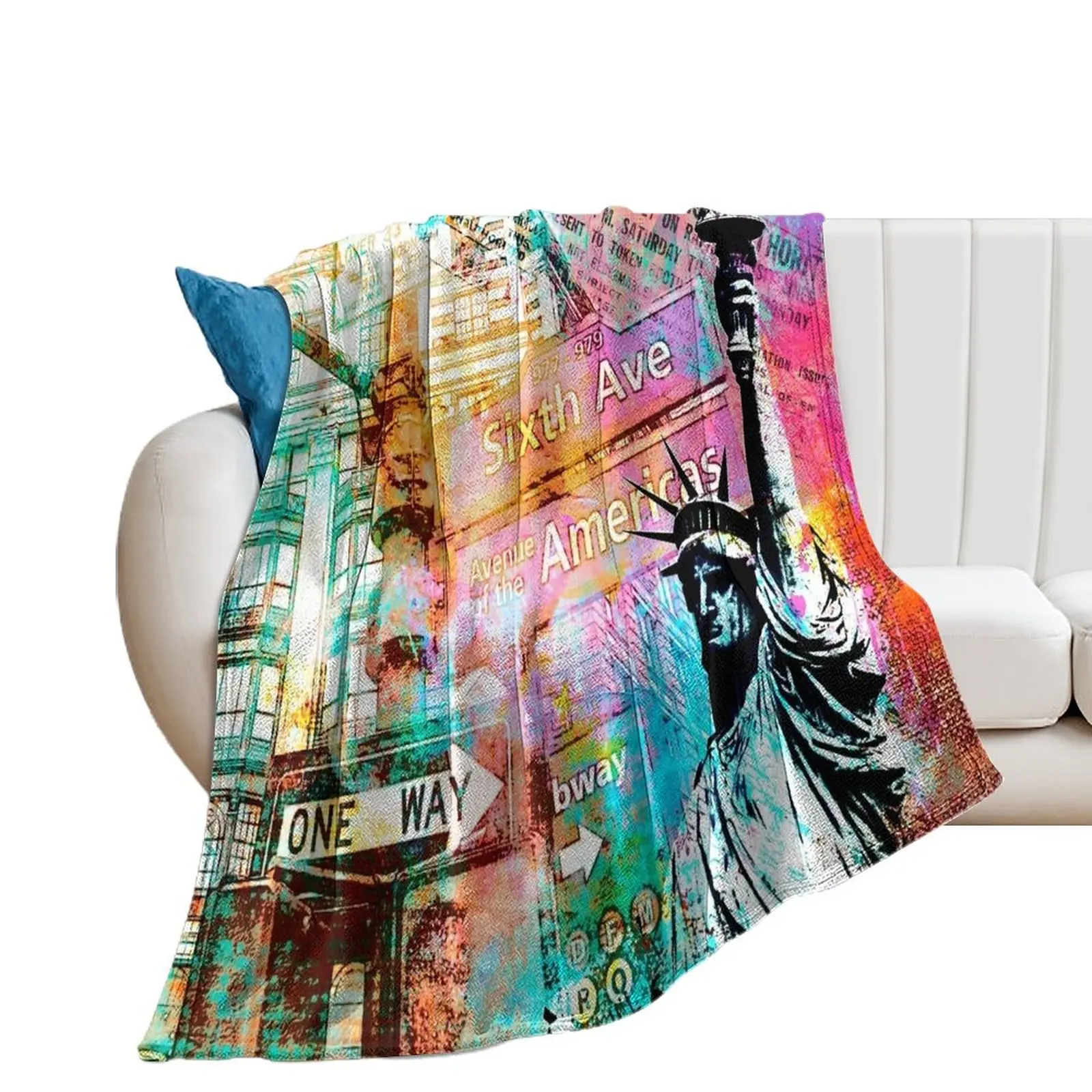 

Trip to New York Throw Blanket heavy to sleep Soft Big Decorative Sofa Blankets