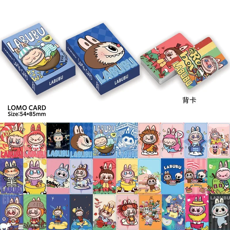 Labubu anime peripheral collection card double-sided 30 cartoon photo cards boxed high-definition cards