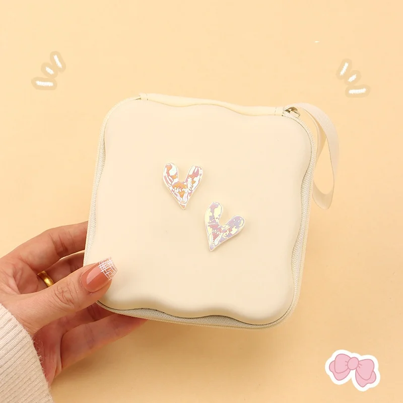 Portable Earphone Storage Bag Cable Organizer Box Love Heart