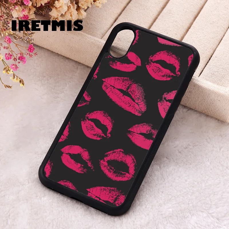 Iretmis Phone Cover Case For iPhone X XS Max XR 11 12 13 PRO MINI 14 15 16 Plus Rubber Silicone Kiss Me