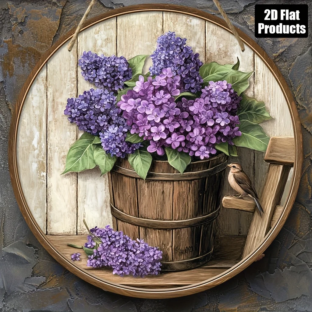 CIFBUY Modern Lavender Aluminum Wall Art Waterproof Durable Sign For Bar Kitchen Cafe Home Room Living Room Office Decor