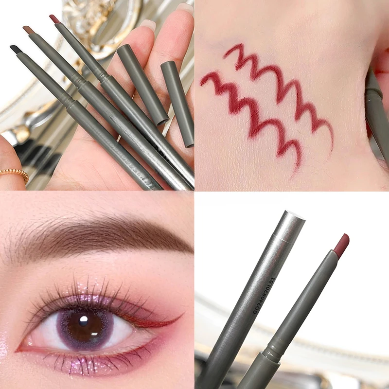 Gebogener Eyeliner-Gel-Stift, seidig, matt, schwarz, rot, wasserfest, langlebig, glatt, leicht zu färben, für Augen-Make-up, Kosmetik – Detail 16
