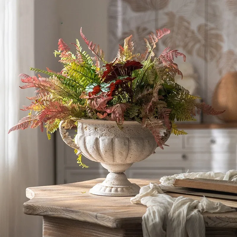 Antique wrought iron dried flower vase photography old decorative ornament