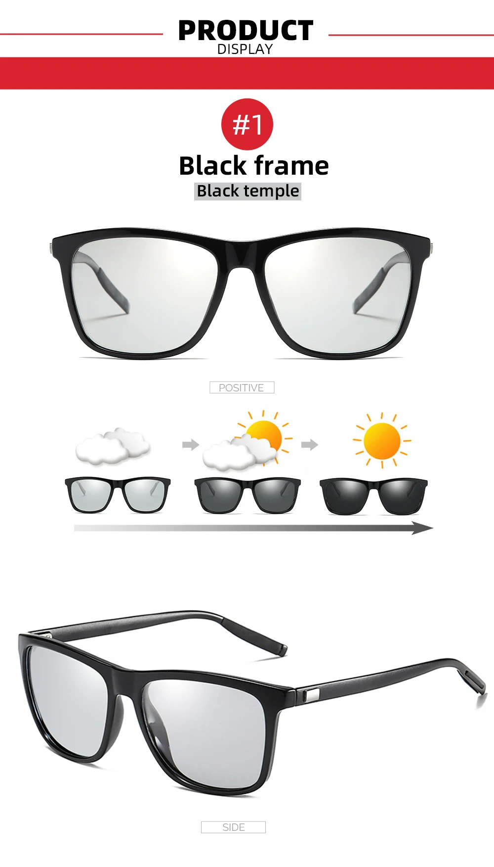 Klassische Angeln Sonnenbrille Männer Polarisierte Metall Quadratischen Rahmen UV400 Photochrome Brille Frauen Fahren Verfärbung Brillen – Detail 10
