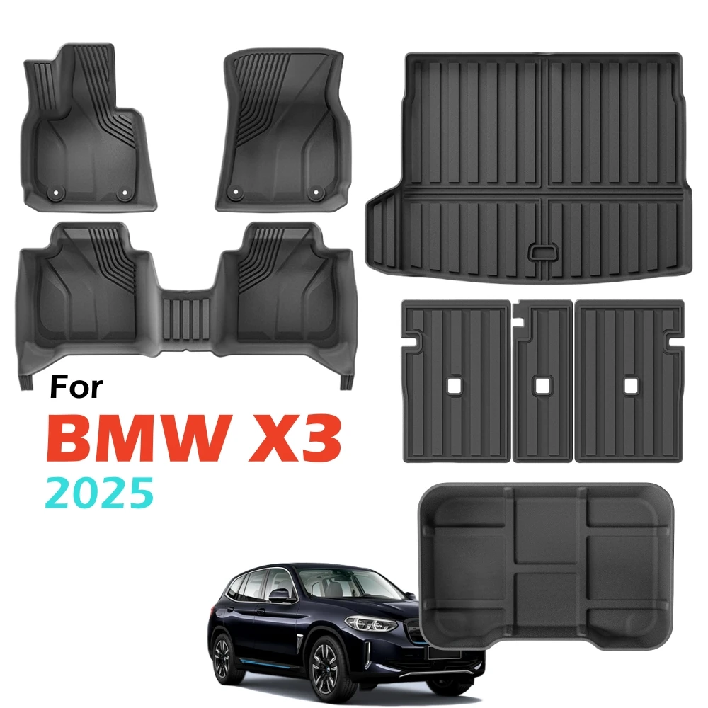 Für BMW X3 Fußmatten 2025, Autofußmatten für BMW X3 M50/30 xDrive Allwetter-Fußmatten Kofferraummatte Zubehör 2025 – Detail 1