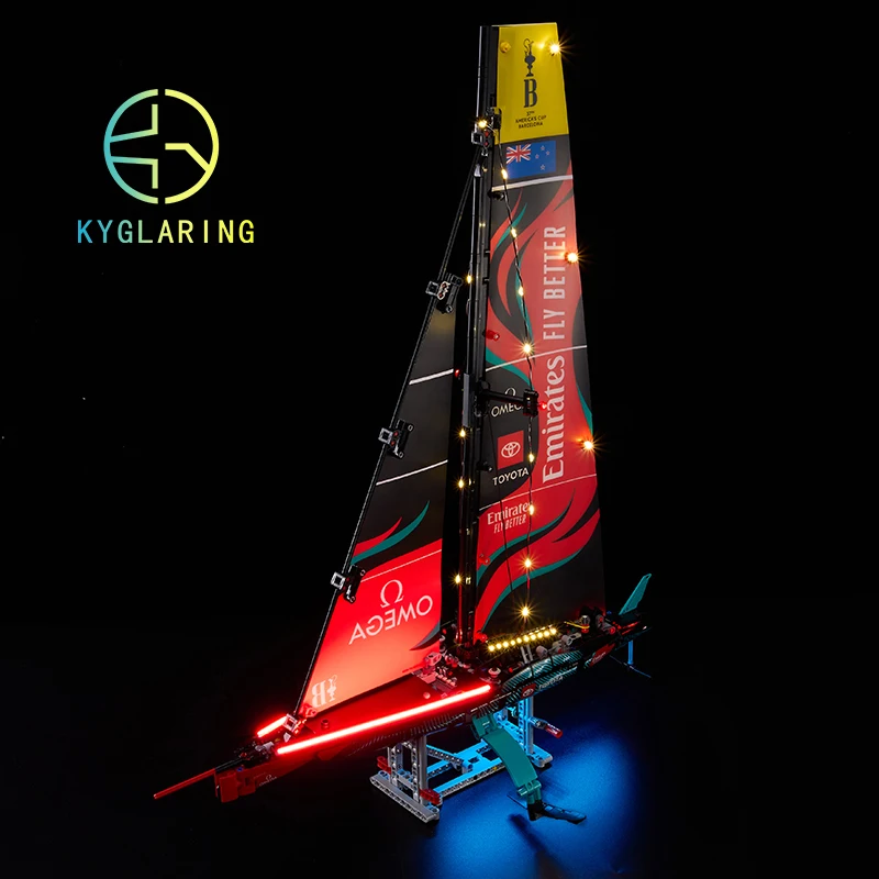 Kyglaring Kit luce LED per Emirati Squadra Nuova Zelanda AC75 Yacht 42174 Set di illuminazione a LED Giocattoli fai da te (Blocchi di costruzione non inclusi)