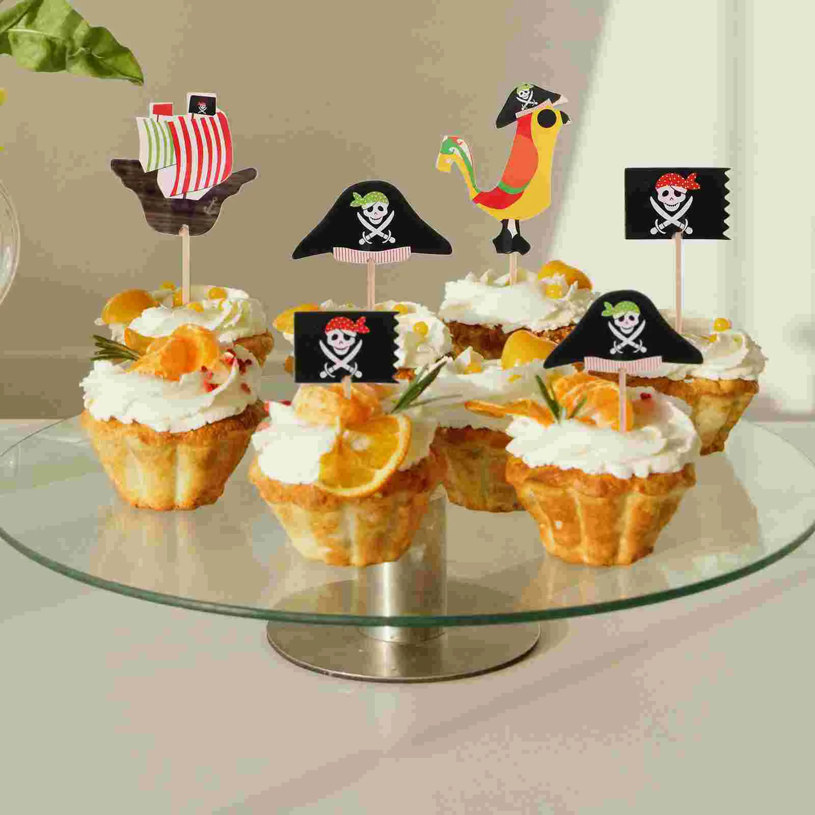 48 Pcs Appetizer Child Cake Nautical Theme Cupcake Picks Paper Dessert Halloween Party Ornaments