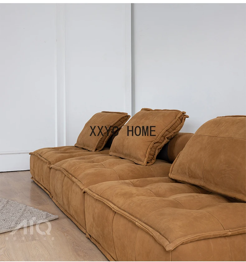 

Home Nordic Style Piedmont Fabric Sofa Living Room Italian Simple Module Combination Leather Sofa living room furniture