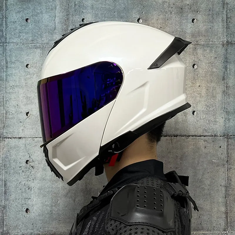 Motorcycle helmet, double lens helmet, big tail, motorcycle racing helmet, running helmet, men and women M-3XL