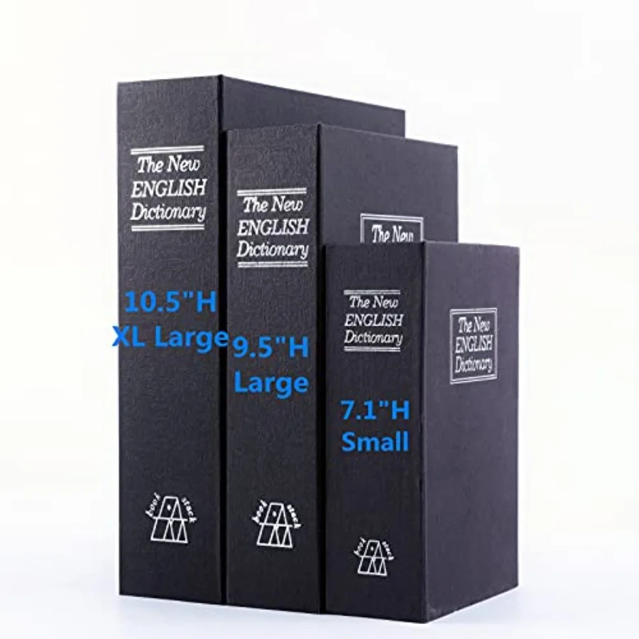10.5 Inch Diversion Book Safe with Combination Lock, Secret Safe Metal Lock Box, Money Storage Collection Box, 10.5