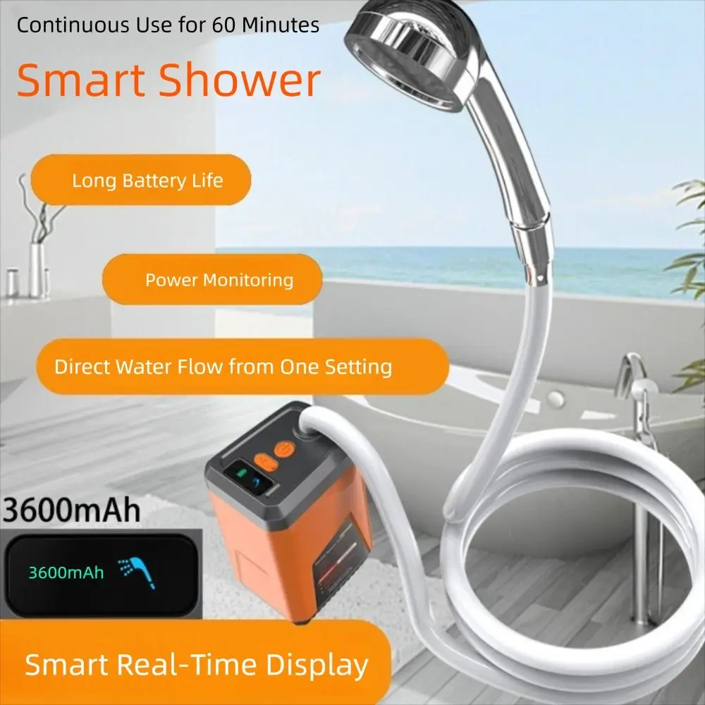 

Интеллектуальный измеритель температуры, электрическая насадка для душа, перезаряжаемый цифровой дисплей, портативный передвижной душ для кемпинга