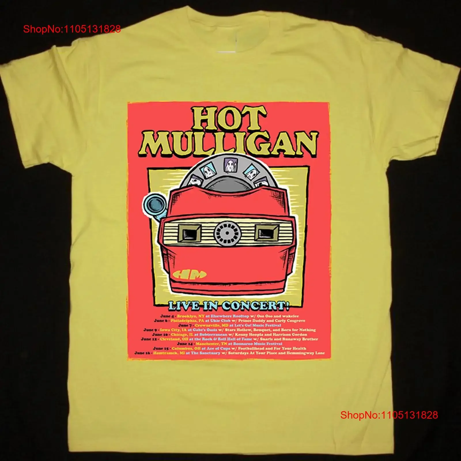 

Hot Mulligan Band Live In Concert Tour Dates T Shirt Full Size S 5XL SS869 vintage Washed Stylish graphic Soft Versatile homme