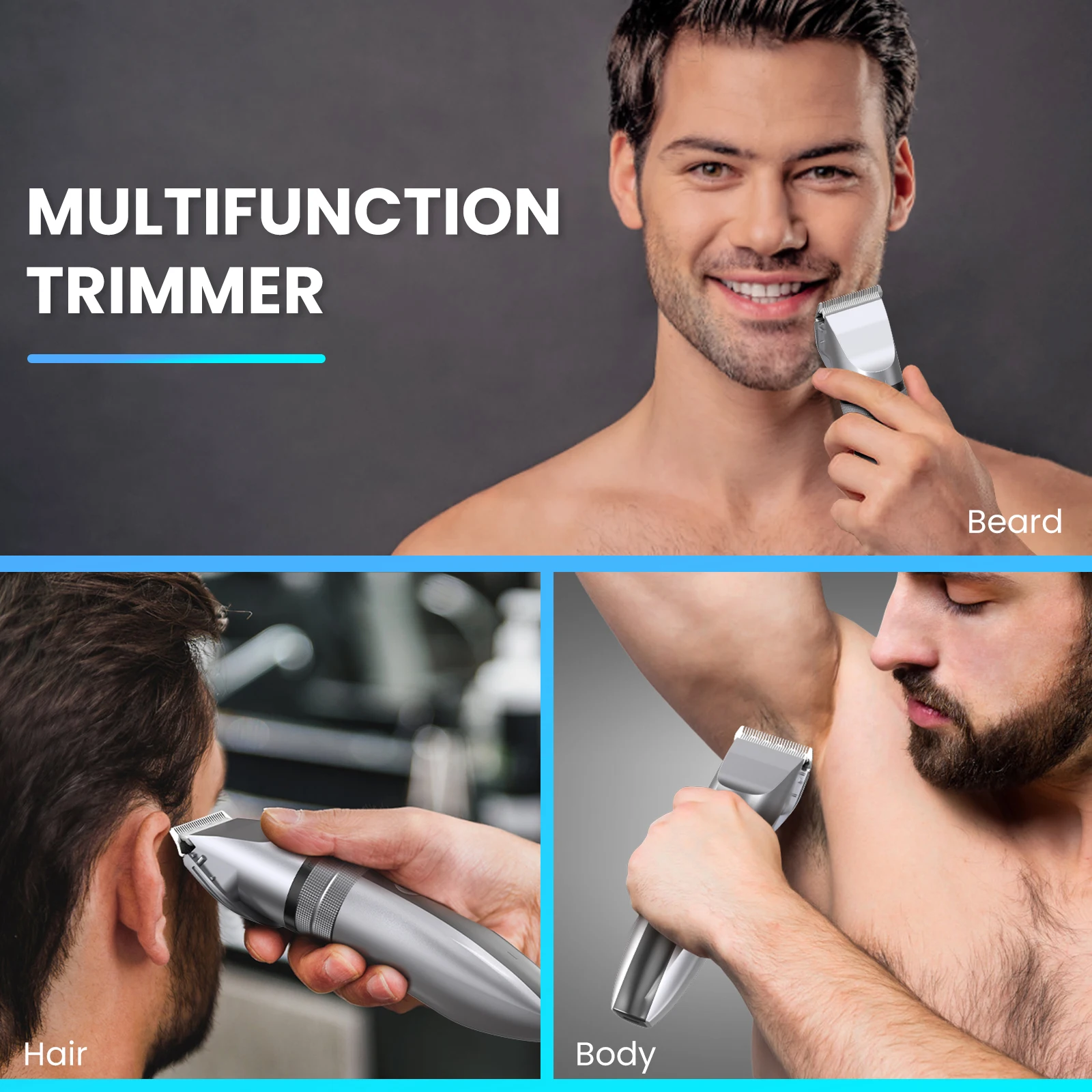 Sejoy Electric Hair Clippers Men Professional kit USB Rechargeable Men's Barber Hair Cutting Machine Beard Trimmer For Men Kids image 5