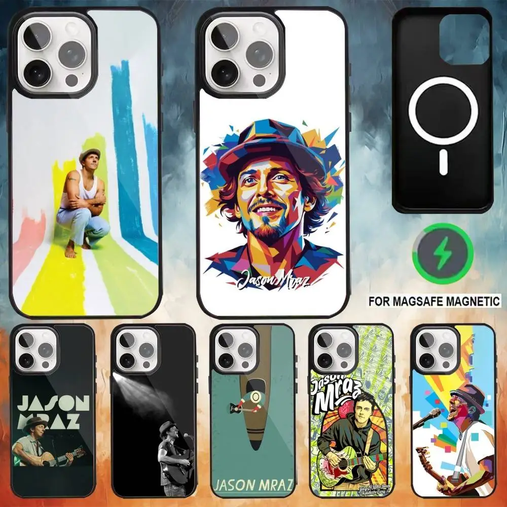 

singer J-Jason Mraz Phone Case For iPhone 17 16 15 14 13 12 Pro Max Plus for Magsafe Mirror Wireless Magnetic Cover