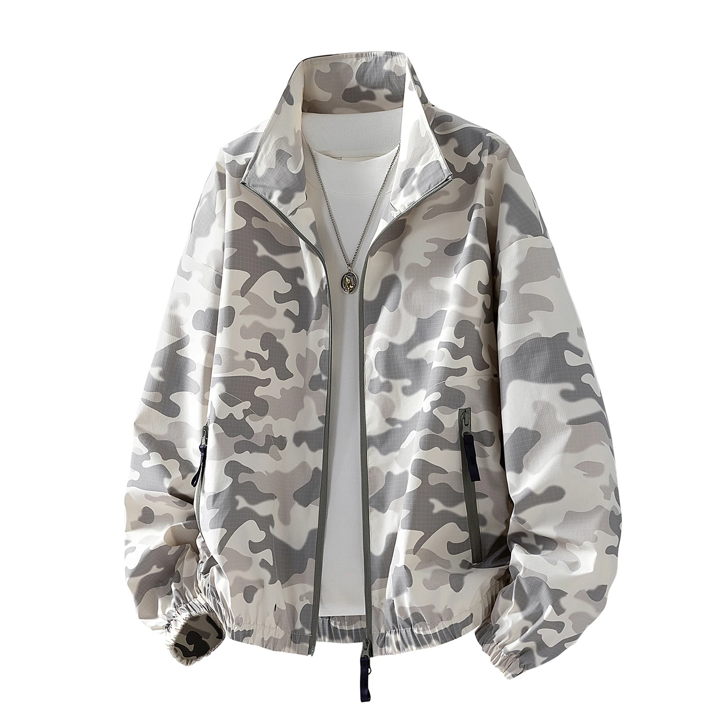 

Свободная повседневная уличная ветрозащитная подставка с воротником-стойкой, подходит из полиэстера и нейлона, водонепроницаемое молодежное волокно...