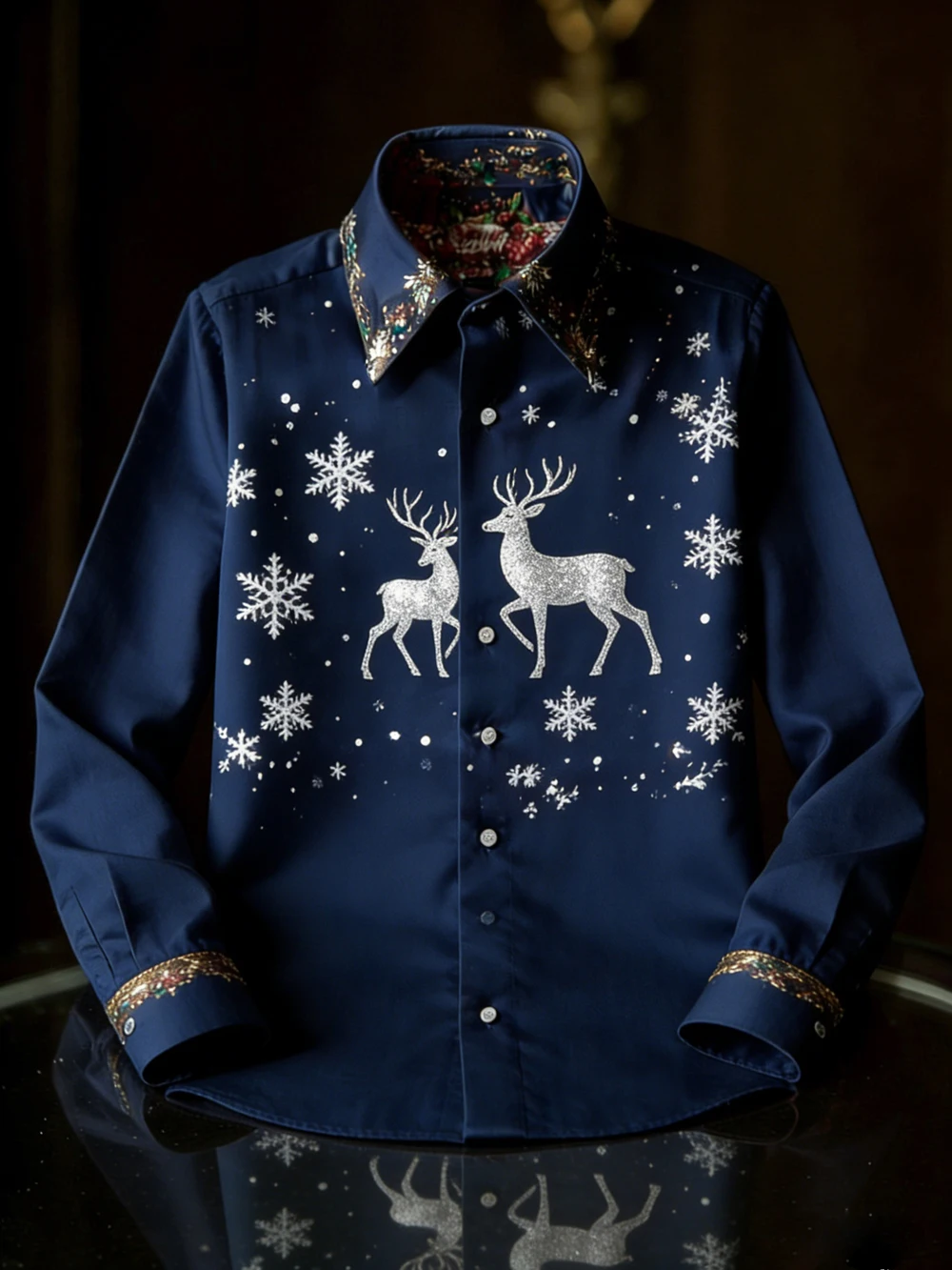 الرجال الكتان عيد الميلاد تزلج الكرتون نمط ثلاثية الأبعاد قميص مطبوع هاواي الاستوائية المنزل حفلة طويلة الأكمام التلبيب قميص ملابس الرجال