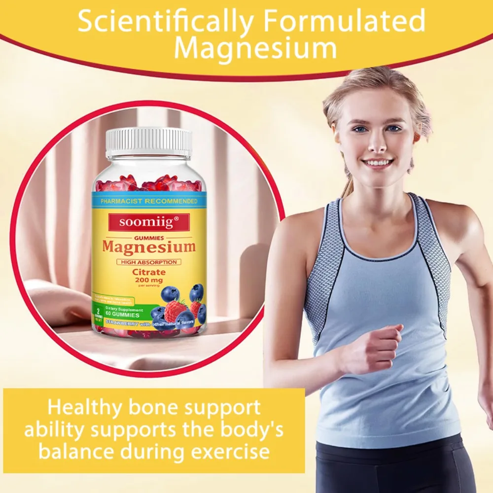 Magnesium Citrate Supplement - Relieve Stress, Sleep Health, Support Heart, Bone, Muscle, Nervous System Health Gummies