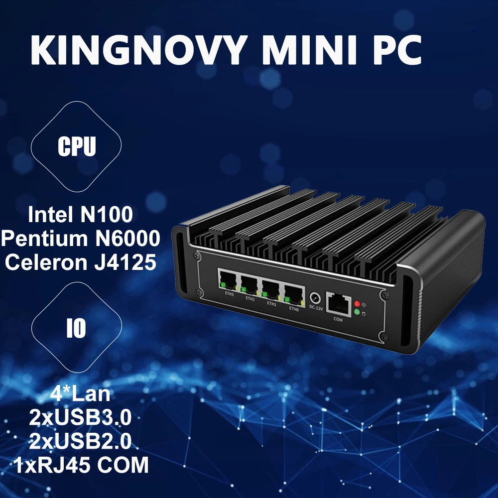 

Solid Intel N100 Firewall Appliance 4x 2.5G LAN i226-V Fanless Mini PC N5105 J4125 N6000 NVMe Mini Computer pfSense Proxmox Host