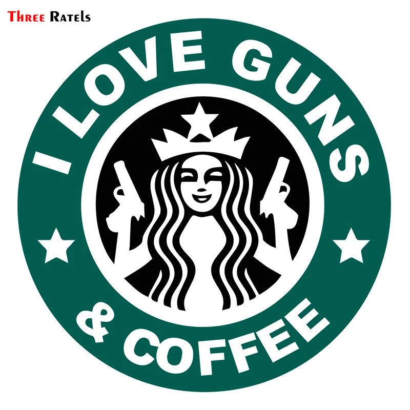 

Three Ratels ALWW201 #15x15cm I Love Guns And Coffee Funny Auto Sticker Decals Decal Car Not Reflective