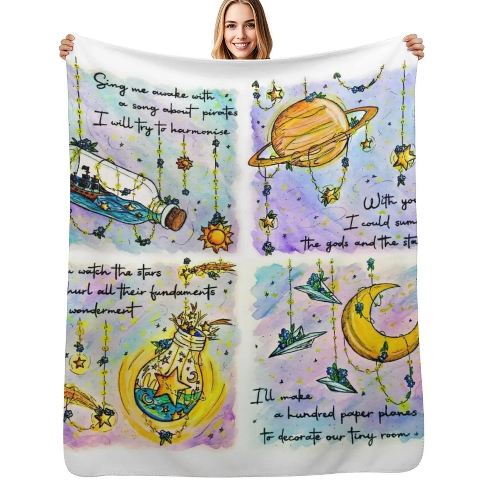 

Fairy Lights Series Inspired by The Amazing Devil Throw Blanket Bed Fashionable Bed anime Hairys Blankets