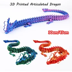 30/45cm 3D Printed Dragon Full Body Joints Movable Shenlong Crafts Ornaments Home Furnishings Decorations Desktop Creative Toys