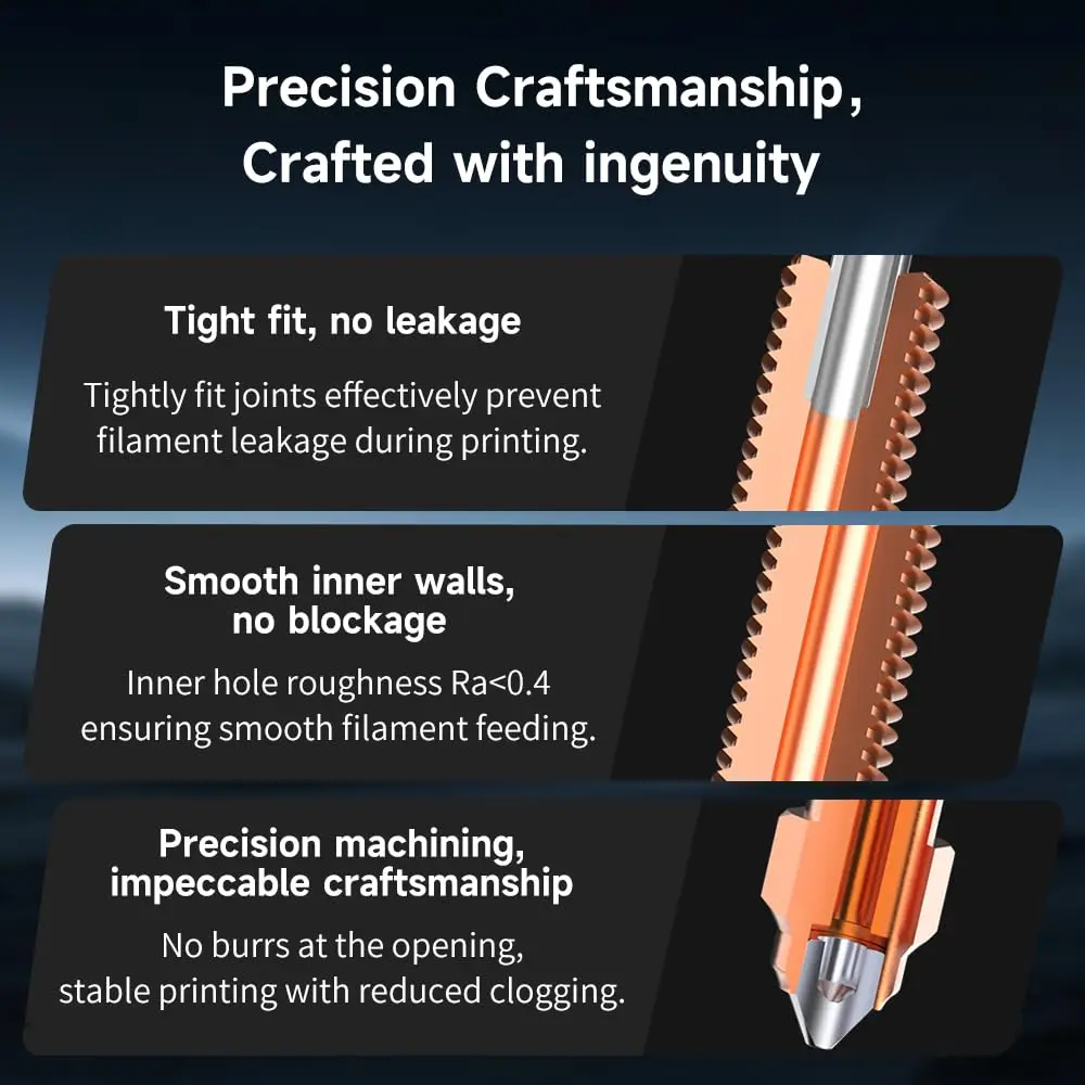 Bicos oficiais creality k1c unicórnio, bico de impressora 3d de troca rápida, alto fluxo, todo em metal, 0.2mm/0.4mm/0.6mm/0.8mm, 1 peça disponível