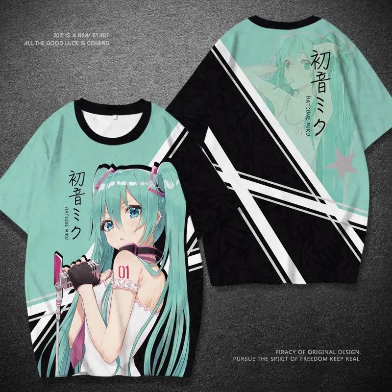 t-shirt-anime-hatsune-miku-blusa-com-gola-redonda-estilo-casual-material-de-fibra-de-poliester-exterior-secagem-rapida-bidimensional-verao
