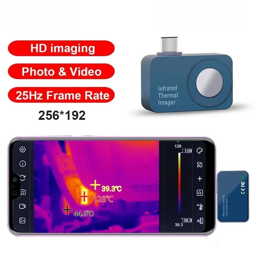 Mobile phone thermal imager T7 256 * 192 is suitable for Android card type 25Hz multi-language
