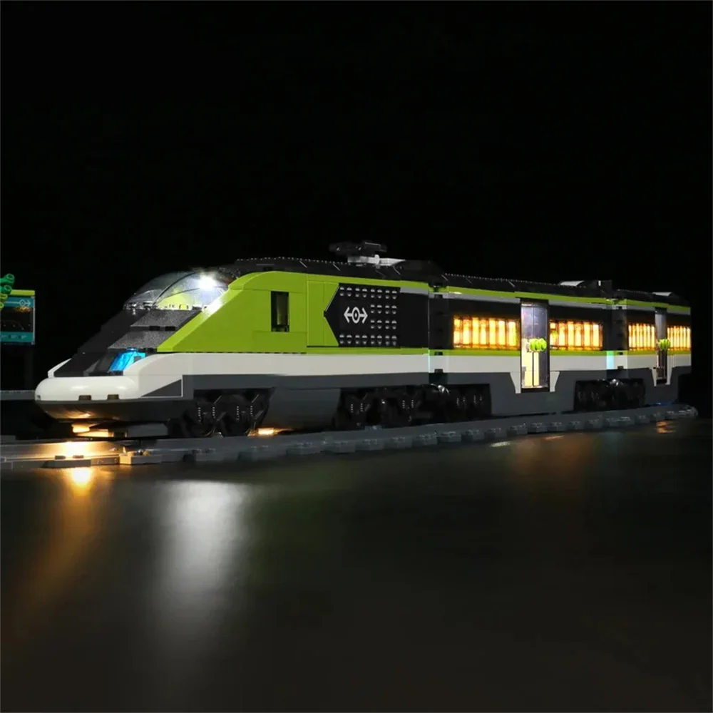 Juego de iluminación de tren de pasajeros exprés, modelo de tren de ciudad, no incluye bloques de construcción, solo luz Led, 60337