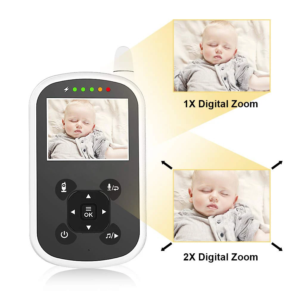 Babystar 2.4inch Video Baby Monitor with Camera and Audio, Auto Night Vision,Two-Way Talk,Temperature Monitor,VOX Mode,Lullabies