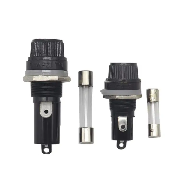 【5-2PCS】5x20mm 6x30mm 250V Glass Fuse Holders 5x20 6x30 Insurance Tube Socket Fuse Holder For Insurance Panel Mount Fuse