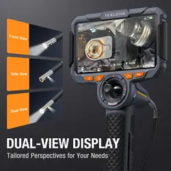 3.9mm/6.9mm 360 Articulating Borescope with 6” Monitor, Teslong Mechanics Inspection HD Camera with 4-Way Joystick Articulation