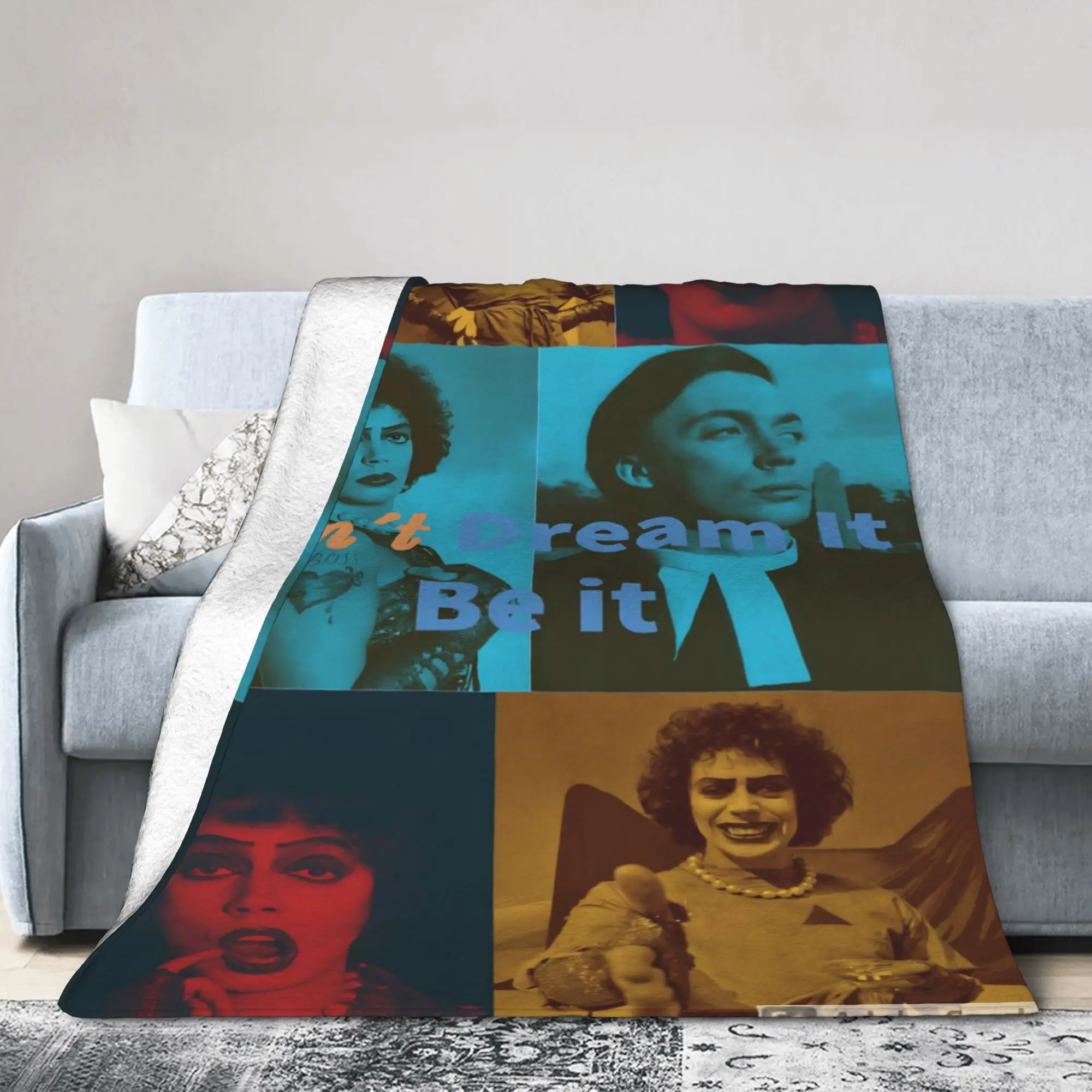 Tim Curry Frank Blanket Cover Velvet The Rocky Horror Picture Show Lightweight Thin Throw Blanket for Bedding Couch Bed Rug